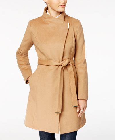 michael kors wool blend belted walker coat camel|michael michael kors belted wool blend coat .